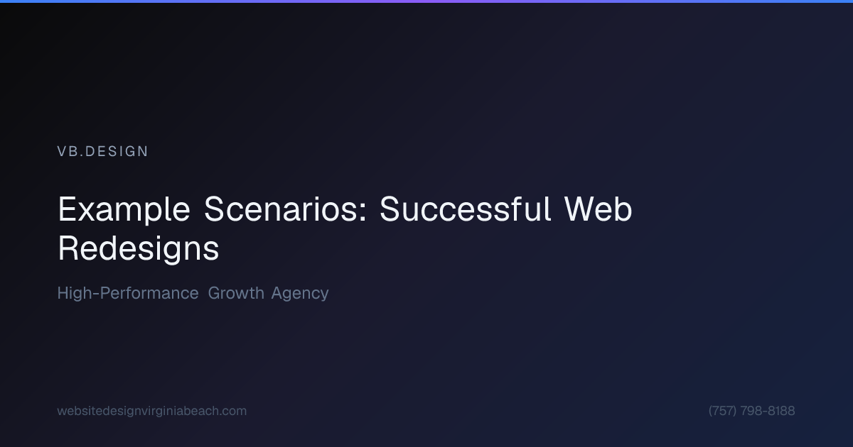 Visual break: Example Scenarios: Successful Web Redesigns